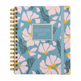 Agenda 2027 día por página sweetcolor flores rosas — espiral 17,5 × 21,5 cm