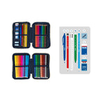 Interior del estuche MILAN dos pisos con gomas elásticas organizadoras