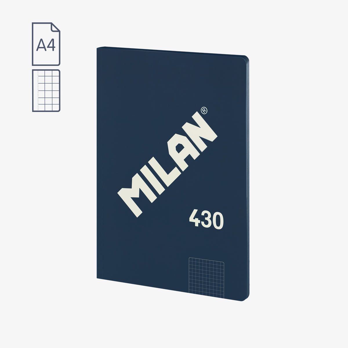 Libreta MILAN A4 encolada 5×5 color Azul 1918