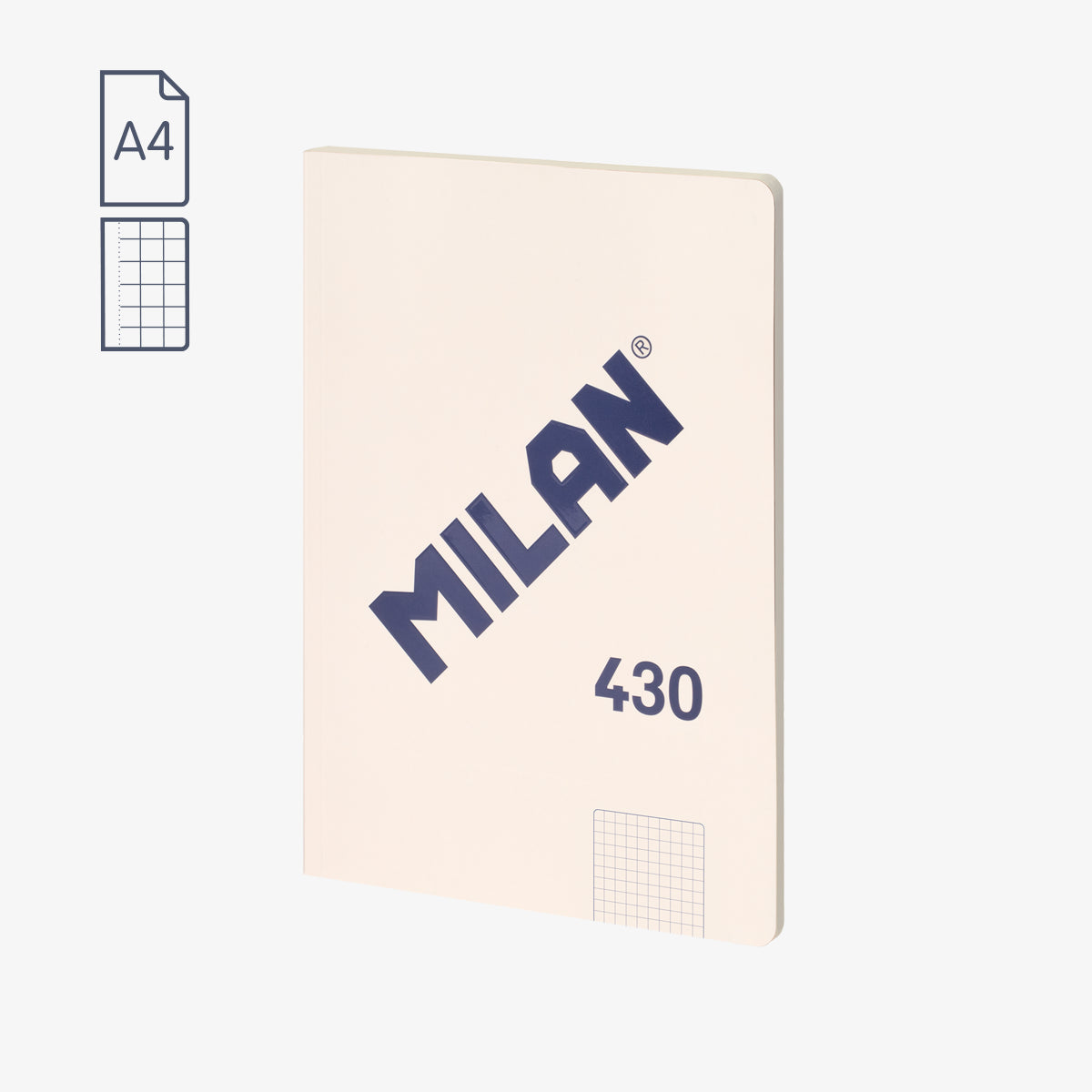 Libreta MILAN A4 encolada 5×5 color Beige 1918