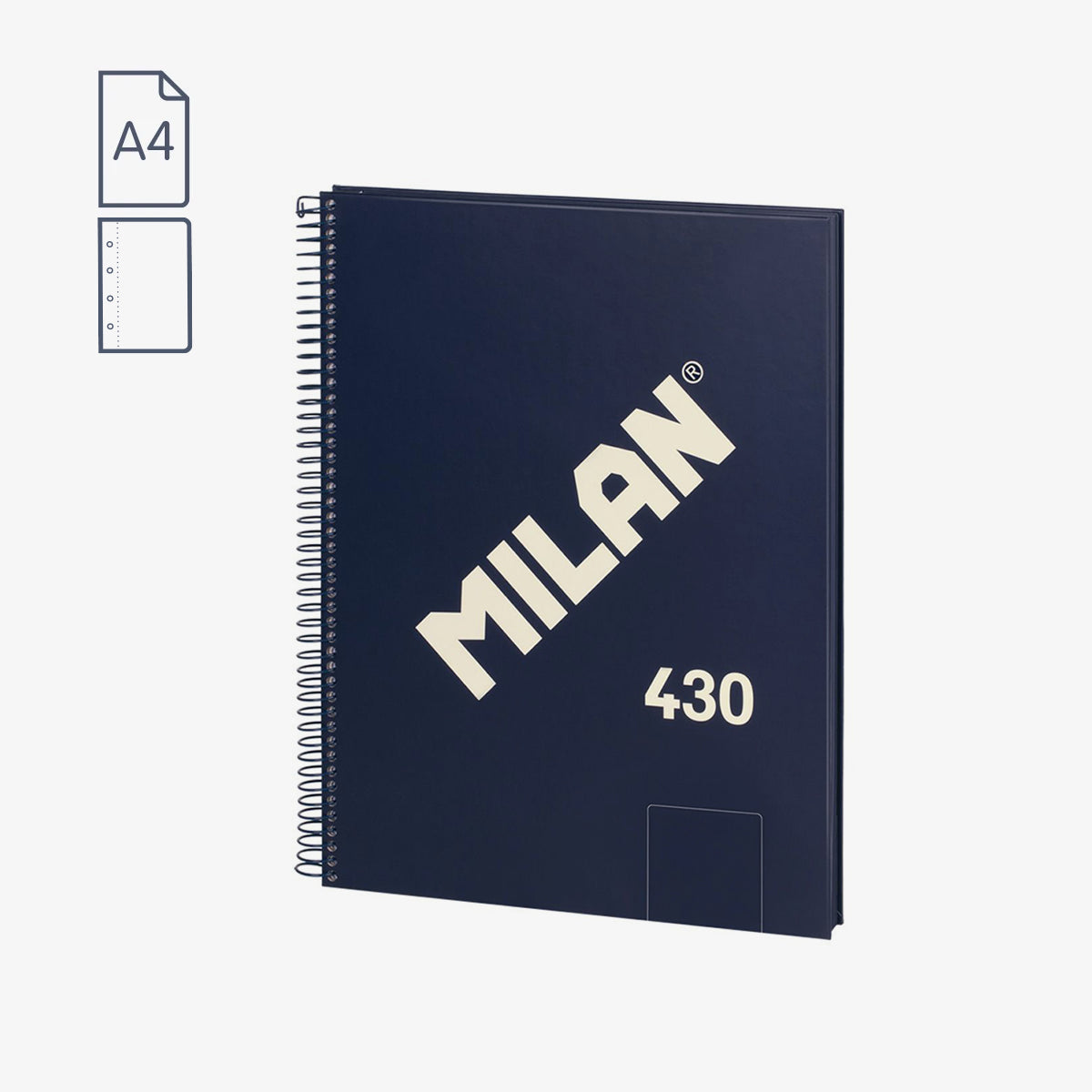 Libreta MILAN A4 espiral con tapa dura serie 430 color azul