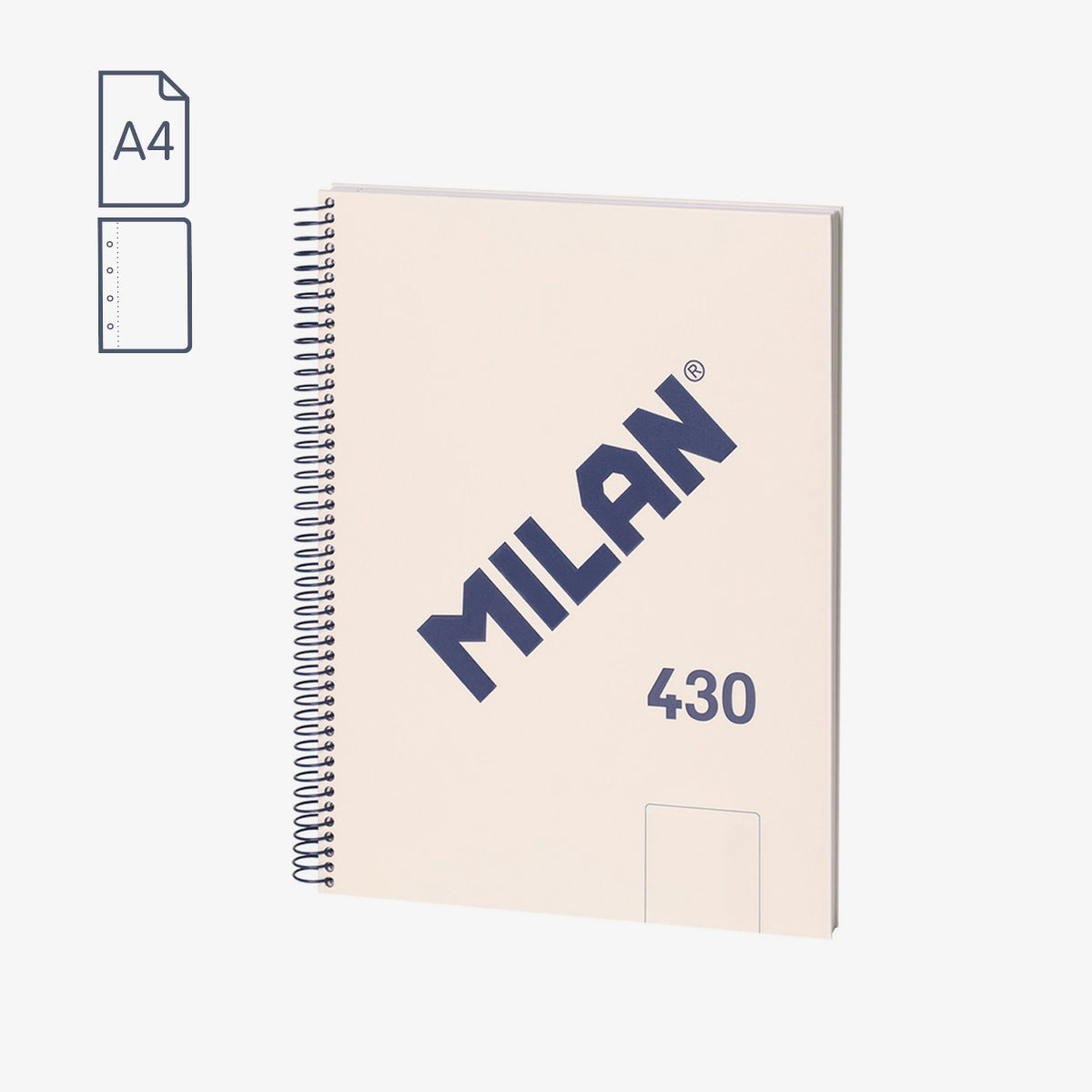 Libreta MILAN A4 espiral con tapa dura serie 430 color beige