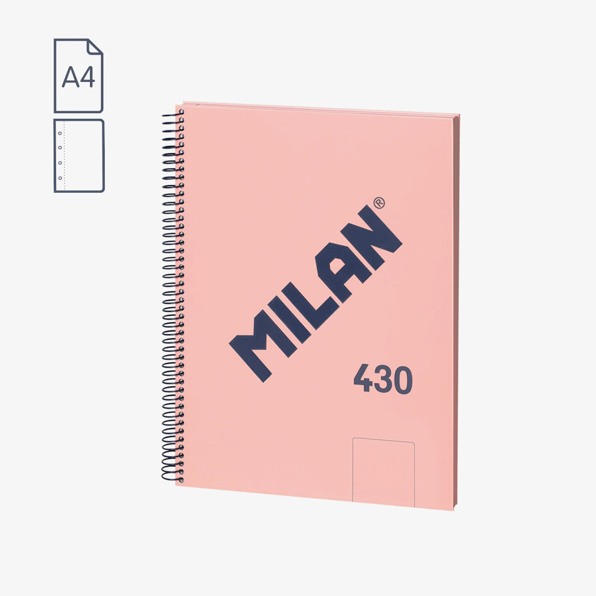 Libreta MILAN A4 espiral con tapa dura serie 430 color rosa