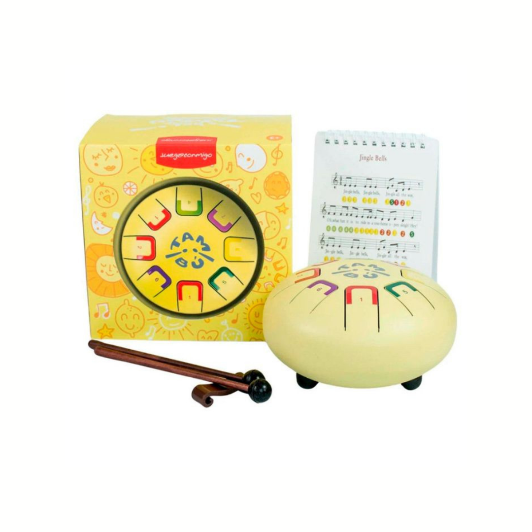 Tambor Baby Tambú amarillo pastel con 8 lengüetas metálicas