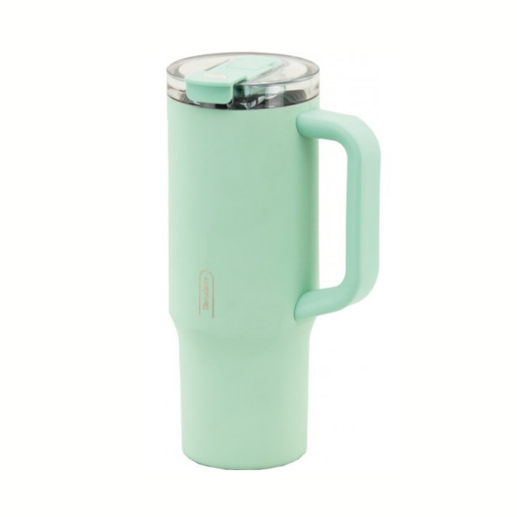 Taza térmica Tandem 1 L con asa y tapa hermética color mint