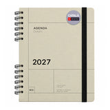 Agenda 2027 en catalán semana vista miquelrius beige — espiral 155 × 213 mm