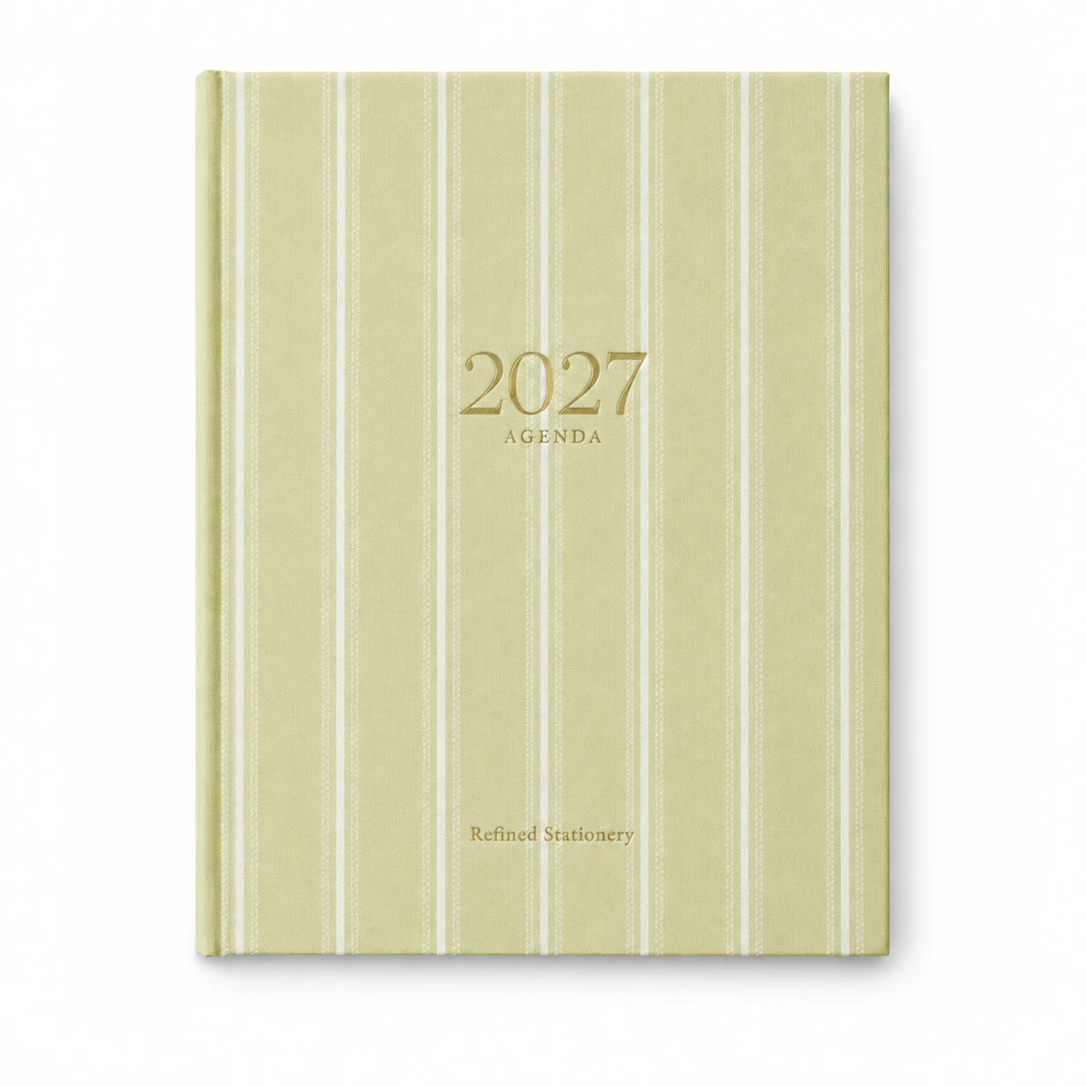 Agenda 2027 semana vista Refined Stationery Rayas Verde — Tapa dura entelada
