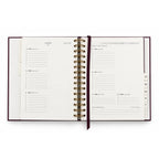 Interior agenda 2027 Refined Stationery Mulberry: semana vista en doble página con tareas y cuadrícula de puntos