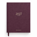 Agenda 2027 semana vista Refined Stationery Mulberry, tapa dura entelada burdeos con stamping dorado