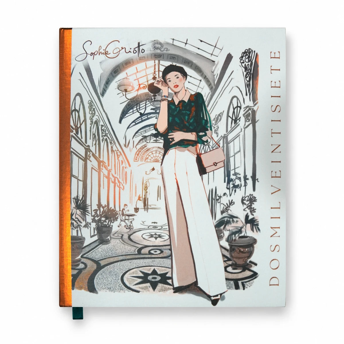 Agenda 2027 semana vista Sophie Griotto Dosmilveintisiete, ilustración de una chica en una galería parisina