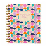 Agenda 2027 día por página sweetcolor geométrica — espiral 17,5 × 21,5 cm