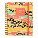 Agenda 2027 día por página sweetcolor leopardo — espiral 17,5 × 21,5 cm