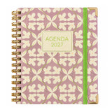 Agenda 2027 dos días por página sweetcolor mosaico lila — espiral 17,5 × 21,5 cm
